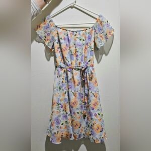 Off Shoulder Sheer Mini Dress